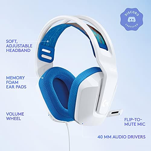 Logitech G335 Wired Gaming Headset with Flip to Mute Microphone - White - Image 6