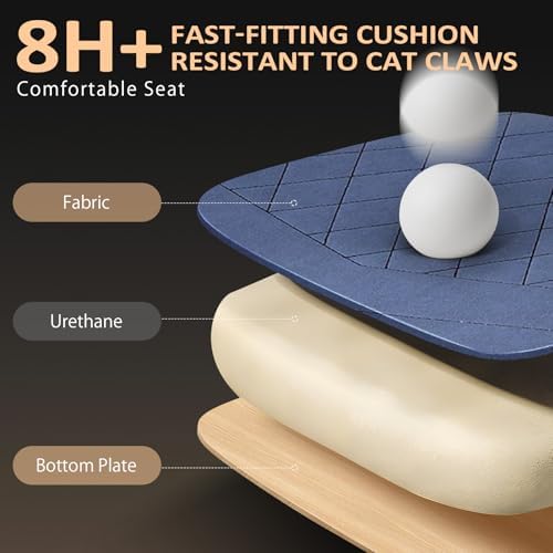 GTPLAYER Gaming Chair with Footrest, Big and Tall Game Chair High Back Computer Office Chair with Lumbar Support for Adults, Ergonomic Swivel Games Chair with Cushion Gaming, Fabric Blue - Image 3