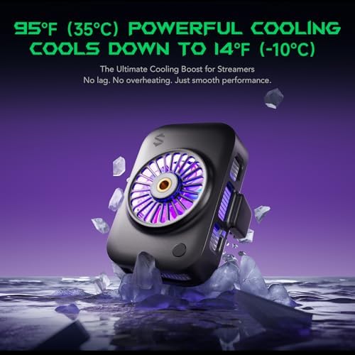 Black Shark Live Streaming Cooler – Portable Clip-On Phone Cooler with RGB Lights for Gaming, Streaming, Video Recording & Photography, Low-Noise Portable Design for Quiet, Lightweight, Easy Carry Use - Image 2
