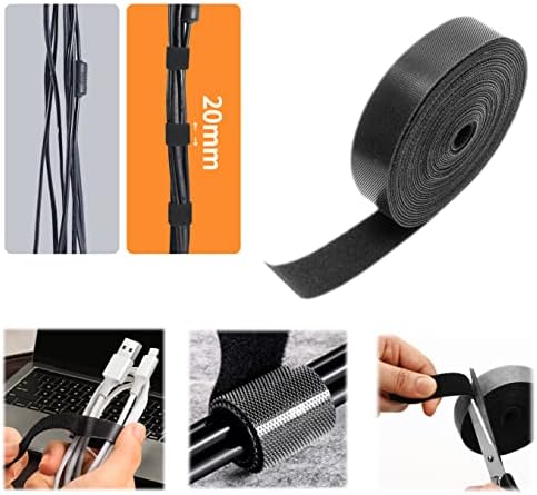 Eco-Fused Cord Organizer Kit - Wire Management - Slot Cable Holders, Self Adhesive Cable Clip Holders, Fastening Cable Ties, Hook Loop Cable Straps, Reusable Hook Loop Cable Ties, Cable Sleeve Split. - Image 7