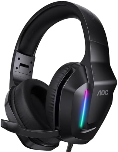 AOC Wired Gaming Headset, Headphones for Xbox Series PS5 PC Switch, Black by AOC