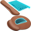 KTRIO Keyboard Wrist Rest & Mouse Pad with Wrist Rest, Coffee Brown | Memory Foam Wrist Support, Ergonomic Design, Non-Slip Base, Office and Home Use by KTRIO