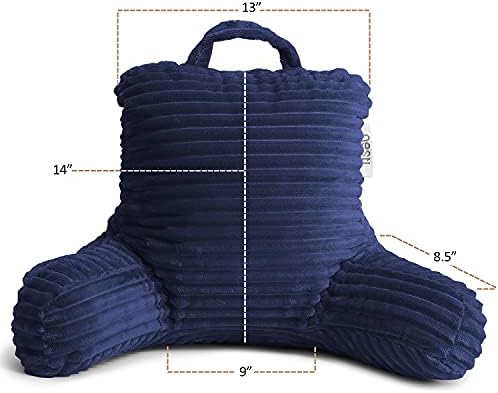 Nestl Reading Pillow for Kids & Teens with Shredded Memory Foam, Luxe Cut Plush Backrest Pillows for Reading and Gaming, for use on Couch, Bed, Floor, Adjustable Support with Washable Cover Navy Blue - Image 5
