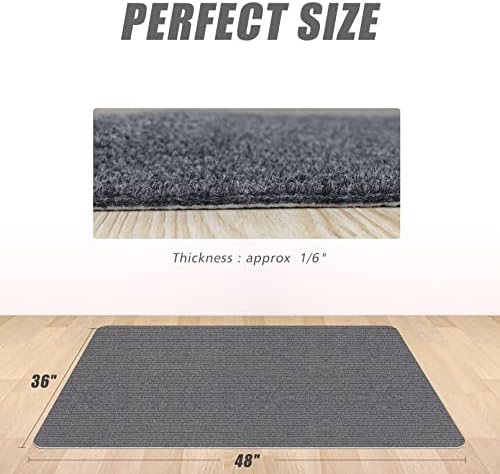 Sycoodeal Office Chair Mat for Hardwood Floor,Office Computer Gaming Chair Mat for Tile Floor,Large Floor Protector Rug,Anti-Slip,Easy to Clean,Grey(48"x36") - Image 6