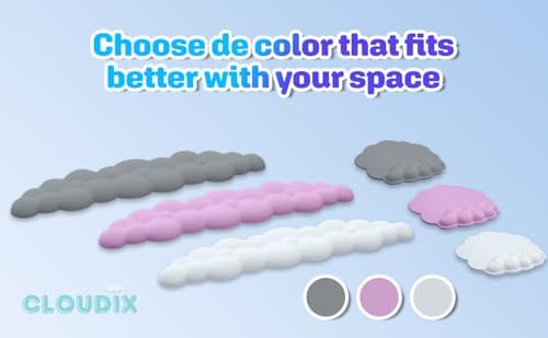 CLOUDIX - Cloud keyboard wrist rest. Set Mouse pad, phone holder, tablet holder, ergonomic cloud crist pad with memory foam. Non-Slip base for typing pain relief, home, office, laptop, gaming (WHITE). - Image 7