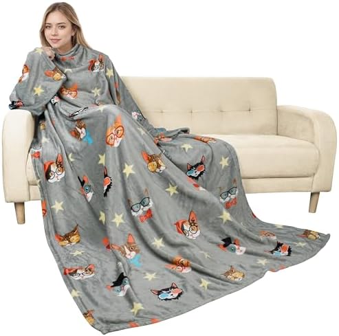 Catalonia Wearable Blanket with Sleeves for Women & Men, Fleece Wrap Throw by Catalonia