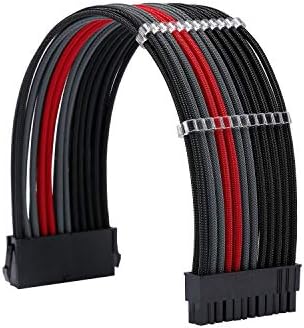 Formulamod PSU Cable Extension Kit 18AWG Sleeved, 24 Pin ATX + 8 Pin EPS + Dual 8 Pin PCI-E, Custom PC Cable Extensions with Combs for Clean Cable Management & Gaming PC Build (Black Grey Red) - Image 3