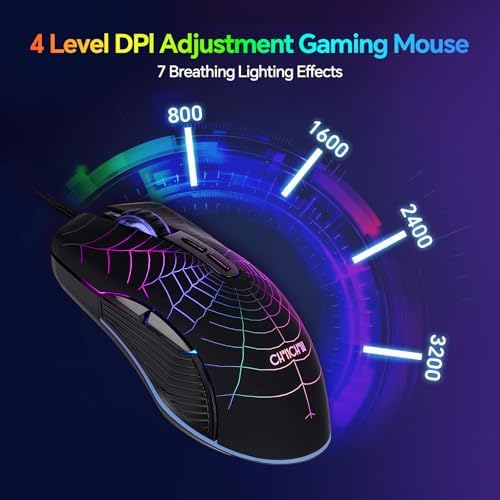 Gaming Keyboard and Mouse, Headset, Mouse Pad Combo, 10 RGB Backit Effects - Image 6