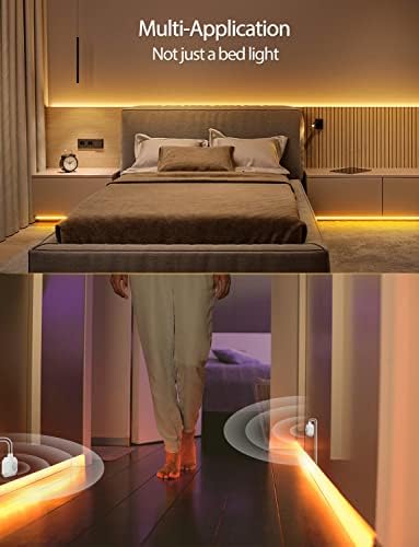 Daymeet Motion Sensor Lights Indoor, 16.4ft Motion Activated LED Strip Lights Under Bed Light, Night Lighting 3000K Warm White Under Cabinet Light for Hallway, Bedroom,Kitchen (NO APP) - Image 6