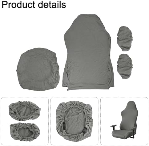 Stretch Gaming Chair Cover, Soft and Comfortable, Dust Protection, Modern Design, for Office Computer Racing Seat(Gray) - Image 5
