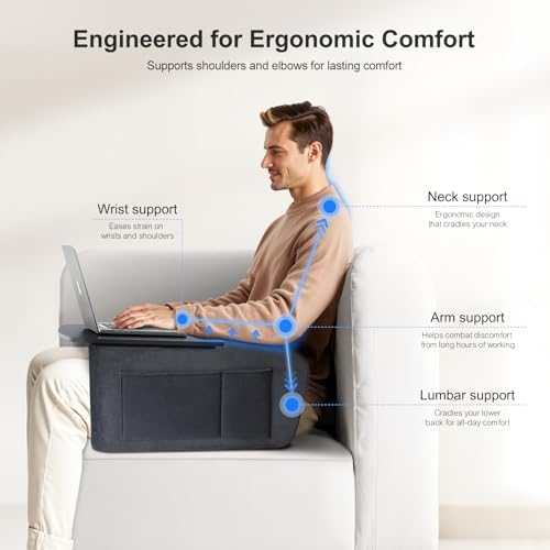 OPTIXCELL Lap Desk with Arm Rest, Ergonomic 17" Laptop Desk for Bed & Couch - Image 3