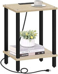 TUTOTAK End Table with Charging Station, Side Table, Nightstand by ChoosetutotakFurnitureBuildYourCozyHome