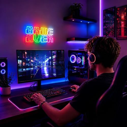 Neon Sign, Game Over Neon Signs for Wall Decor LED Signs Neon Light - Image 2
