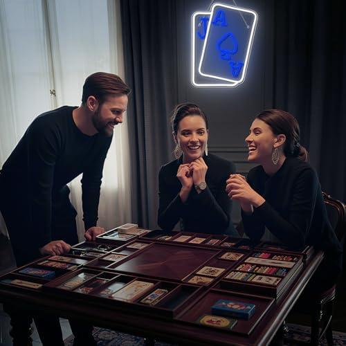 Blue Poker Neon Sign Casino Playing Cards Neon Signs for Man Cave - Image 3