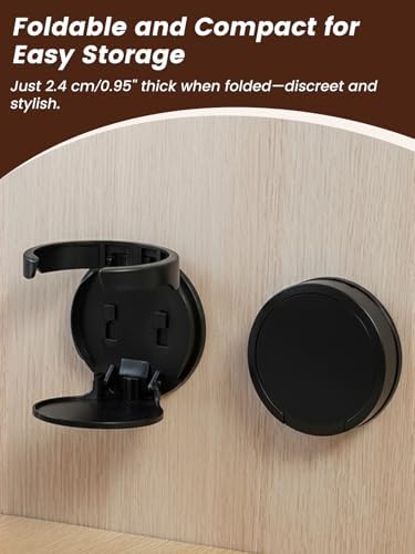 2-Pack Cup Holder for Desk, Clamp On Mug Holder, Universal Coffee Cup Holder Organizer for Gaming Desk, Office, Bedside, Countertop (Black) - Image 5