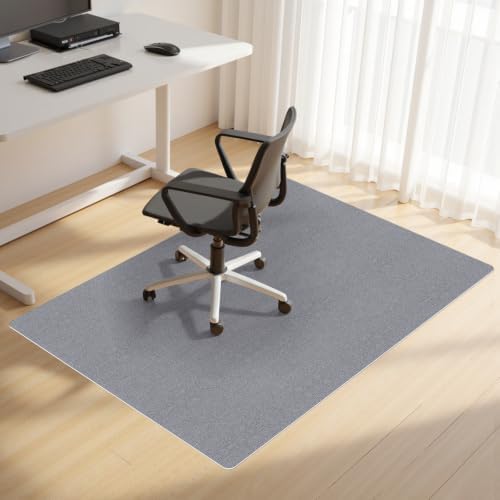 Office Chair Mat for Hardwood Floor 36x55 Inch, Non-Slip Rolling Chair Mat, Flat Lay Floor Protector for Wood Tile Laminate, Anti-Slip Sound Absorbing(Grey) by Unknown