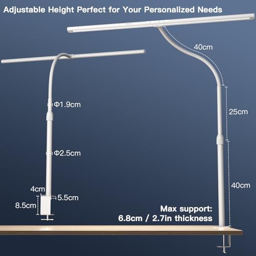 EYOCEAN Desk Lamp, 31.5" Desk Light for Home Office, Brightest 24W, Gesture Sensor & Remote Control, Dimmable & Color Temperature, Monitor Light Bar with Telescopic Rod, Height Adjustable - Image 5