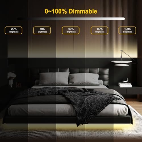 Pandery COB LED Strip Light,CCT Dimmable Strips Light,2700K-6500K,24ft/7.5m,8mm Wide,CRI90+ 24V LED Strips Kit with Bluetooth APP Control/Music Mode,for Bedroom,Kitchen,DIY Lighting - Image 6