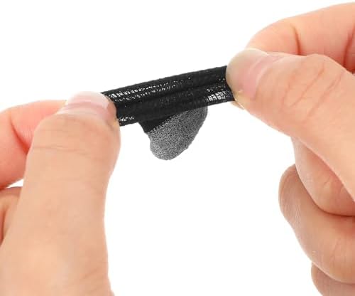 10 Pcs Silver Fiber Gaming Finger Sleeves, Finger Cots Anti Sweat Touch Screen Gloves Thumb Protector Compatible with All Touchscreen Devices, Black - Image 6
