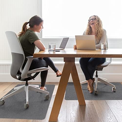 Sycoodeal Office Chair Mat for Hardwood Floor,Office Computer Gaming Chair Mat for Tile Floor,Large Floor Protector Rug,Anti-Slip,Easy to Clean,Grey(55"x36") - Image 5