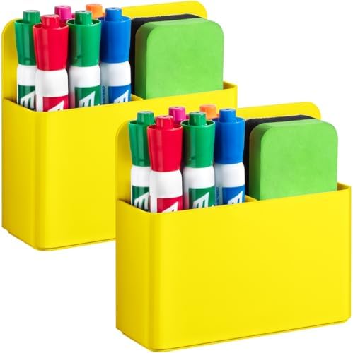 2 Pack Magnetic Pen Holder Cup for Whiteboard, Classroom Supplies by Banafich