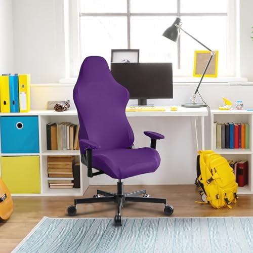 Stretch Gaming Chair Cover, Soft and Comfortable, Dust Protection, Modern Design, for Office Computer Racing Seat(Purple) - Image 4