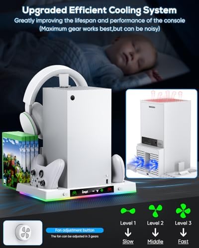 Upgraded RGB Cooling Fan Charging Station for Xbox Series X Accessories - Image 3