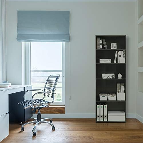 FURINNO Wright 5-Shelf Bookcase, Cinnamon Cherry - Image 3