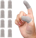 10 Pack Anti-Sweat Mobile Gaming Finger Sleeves for Gaming, Smooth Thumb Covers, Breathable Finger Covers for Mobile Games, Phone Gaming Accessories, iPad Gaming Accessories, Light Grey by ENPOINT