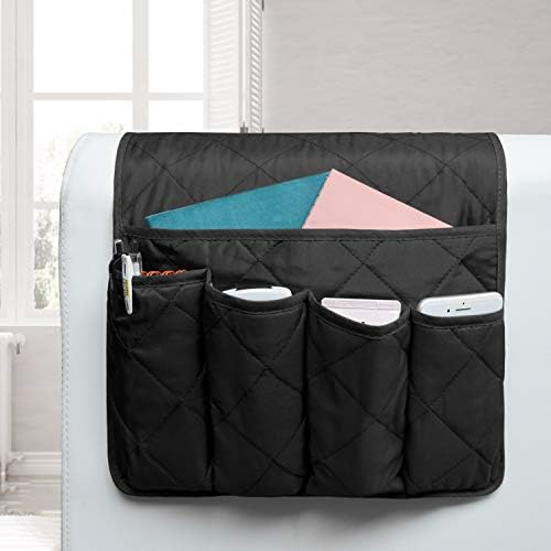 MDSTOP 5 Pockets Remote Control Holder, Magazine Rack, Space Saver Organizer, Draped Over Sofa, Couch, Recliner Armrest - Image 6