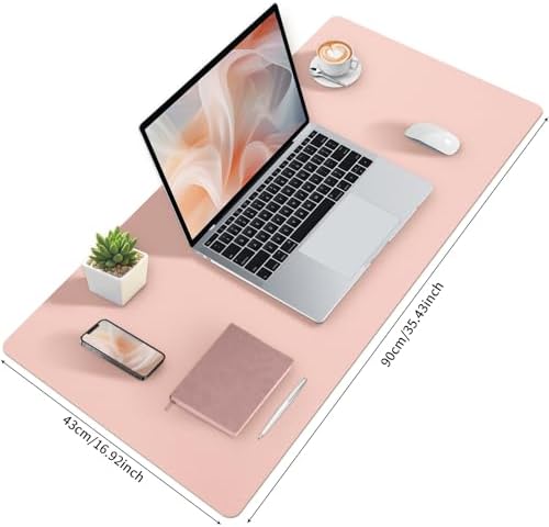 Bloss Pink Desk Mat, Waterproof Non-Slip Leather Desk Pad, Large Mouse pad, Computer Mat for Desk, Pink Desk Accessories Easy Clean for Office/Home(35.4×15.7 Inches) - Image 4