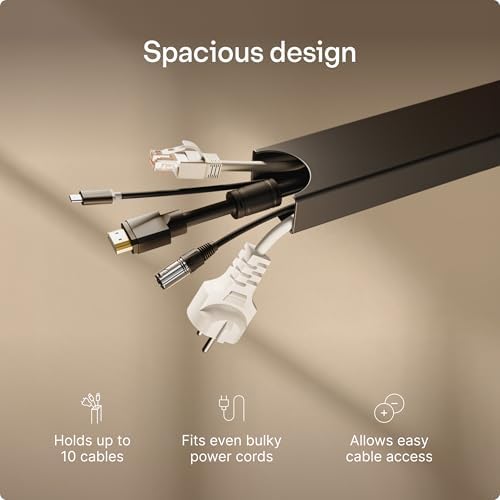 Desktronic Magnetic Cable Management Tray — No Drill Under Desk Cord Organizer, Holds 10 Cables, Reinforced Steel Cable Holder for Home Office, Gaming Setup & Sit-Stand Desks - Image 4