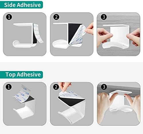 HomeMount Under Desk Headphone Hanger, Adhesive Hook, White 1 Pack - Image 5
