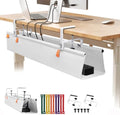 Under Desk Cable Management Tray No Drill,36Inch Cable Management,White by SUREUP9