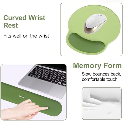 MOSISO Wrist Rest Support for Mouse Pad&Keyboard Set, Olive Green - Image 4