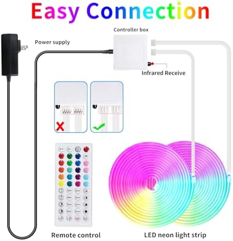 segrass 100ft LED neon Lights with Remote APP Control IP65 Waterproof Flexible Neon LED Strip Lights 24v RGB LED neon Rope Lights for Bedroom Room Outdoors Decor（2 Rolls of 50ft - Image 7
