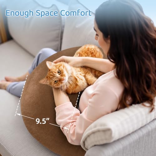 Crochet Pillow for Lap Support - Reading Pillow for Laptop with Extra Back Pillow for Support, Multi-Purpose Reading Pillow for Gaming/Working/Crocheting, Soft Coffee - Image 4