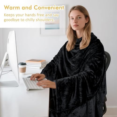 Catalonia Wearable Blanket with Sleeves for Women & Men, Fleece Wrap Throw - Image 3