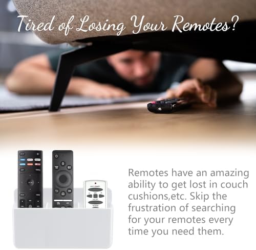 3 Slot Remote Control Holder, TV Remote Holder Wall Pen Storage Accessories for Home Office School (White) - Image 3