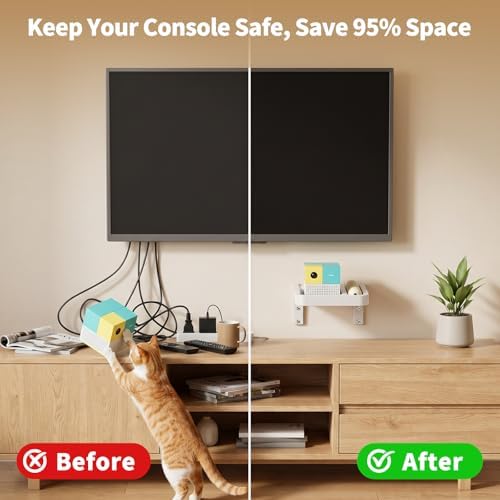 RIBOTS Wall Mounted Holder for Nex Playground Game System with Silicone Remote Case Cover, Wood Shelf for Console & Remote, 3-Step Easy Setup, Storage Organizer for Nex Playground Kids & Families - Image 4