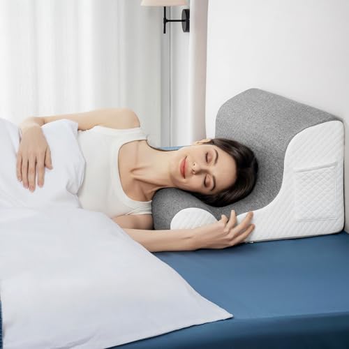 Zerora Reading Pillow for Sitting Up in Bed Rest, Lumbar Neck Support Pillow with Back Support, Home Bedroom Sofa Dorm Essentials for Sleeping Reading Gaming Foot Rest Floor Chair Cushion (Grey) - Image 2