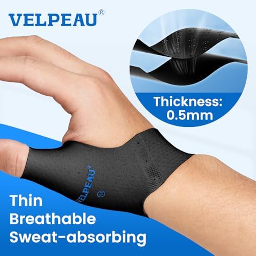 Velpeau 2pcs Durable Thumb Compression Sleeve for Tendonitis, Black, L - Image 3