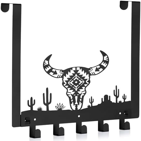 Reallnaive Western Bull Over The Door Hooks Bathroom Decor by Reallnaive
