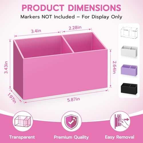 MR.MATE Magnetic Pen Holder,Pink Magnetic Marker Cup for Fridge Whiteboard - Image 3