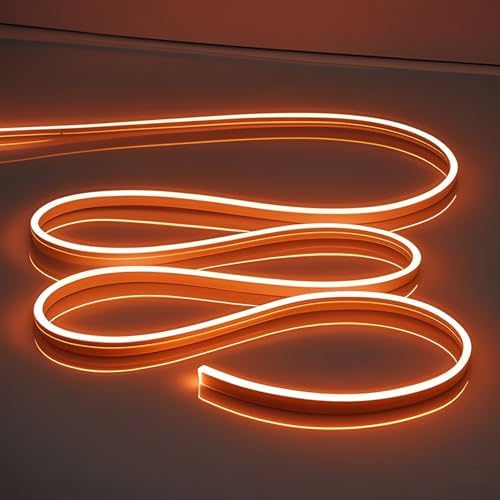 LED Neon Lights Strip White 16.4FT/5M 12V DC Waterproof Flexible Neon Led Light for Indoors Outdoors Decorn (Orange, 1Pc：No Adapter, No Accessories) by OWOFYDRForprofessional