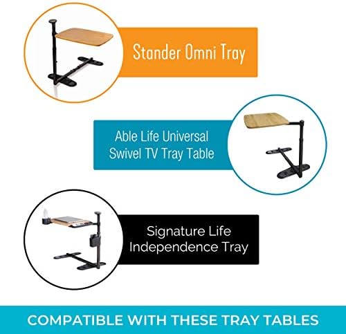 Stander TV Table Accessory Bundle, Only Works with The Omni Tray, Includes Cup Holder, Utensil Compartment, and Base Tube Organizer - Image 5