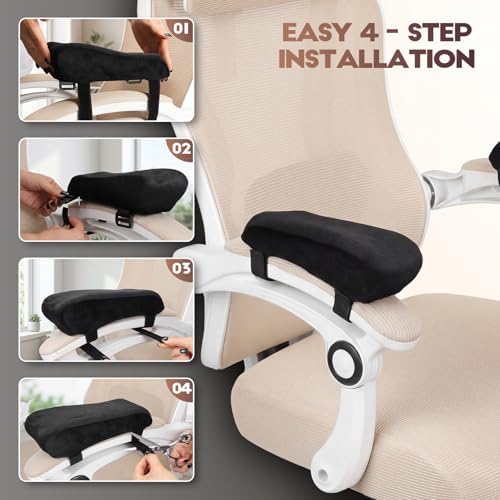 Chair Arm Pads for Office, Wheelchair and Gaming | Memory foam armrest pillows for desk, computer, gaming, office chairs, wheelchairs, and elbow support - Image 6