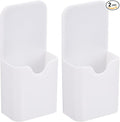 PATIKIL 2pcs Magnetic Pen Marker Holders, 50x27mm Dry Erase Marker Pencil Holder Cup Organizer for Classroom Home Office Refrigerator Whiteboard Locker, White, 4x2x1 by PATIKIL