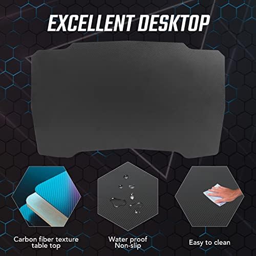 BestOffice Gmaing Desk Z Shaped 39.4in Computer Gaming Workstation Ergonomic Gaming Table with Headphone Hook for Game Players, Blue - Image 5