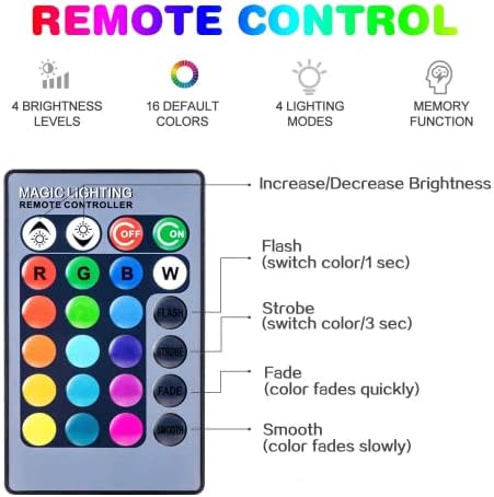 RGB Color Changing Light Bulbs,40W Equivalent,9W RGB LED Light Bulbs,A19 E27/E26 Warm White 6500K,16 Color Multicolor Light Bulb Dimmable Light for Home Party Bedroom Outdoor(4Pack) - Image 3